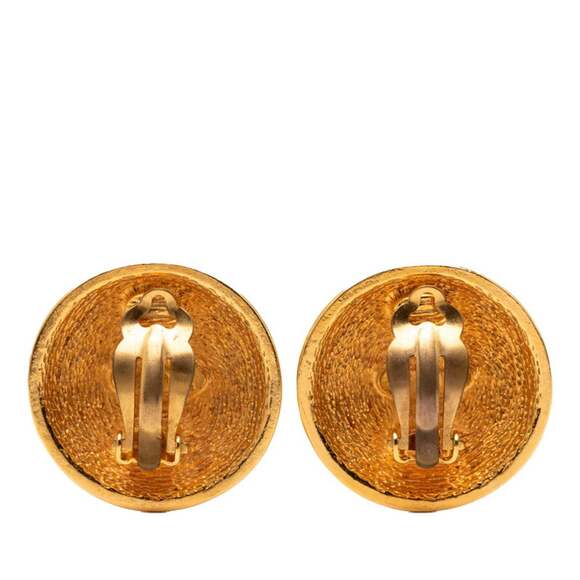 CHANEL Authentic Gold Logo Earrings